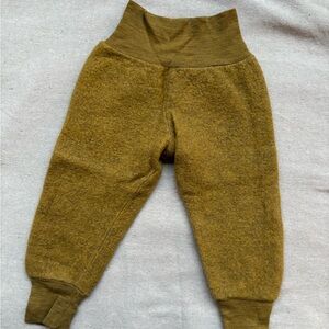 Baby Merino Wool Fleece Pants - Saffron Melange